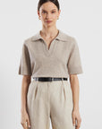 Menton Polo Bluse - Beige