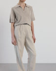 Menton Polo Bluse - Beige