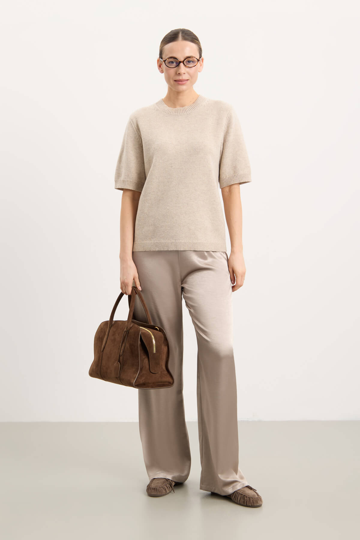 Ames Satin Pants - Nougat