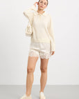 Elora Satin Shorts - Cream