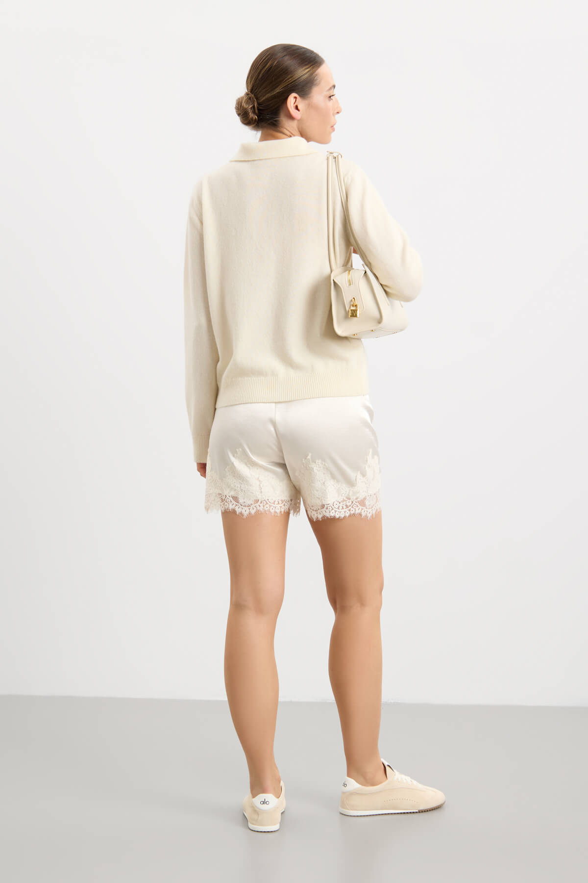 Elora Satin Shorts - Cream
