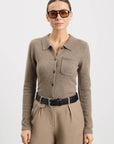 Ines Polo Cardigan - Mocha