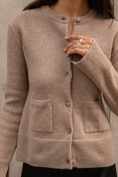 Kae SS Knit Cardigan Oyster main image 0
