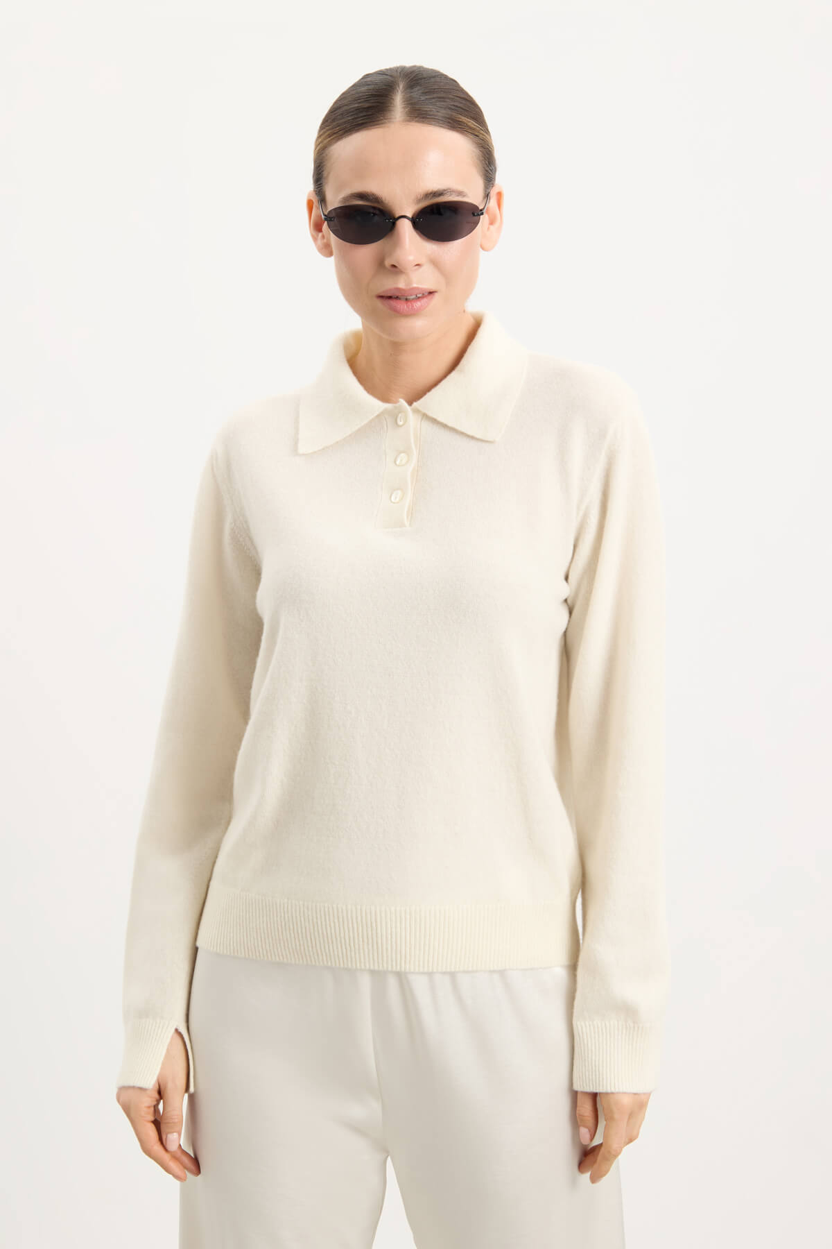 Petrea Knit Polo - Cream