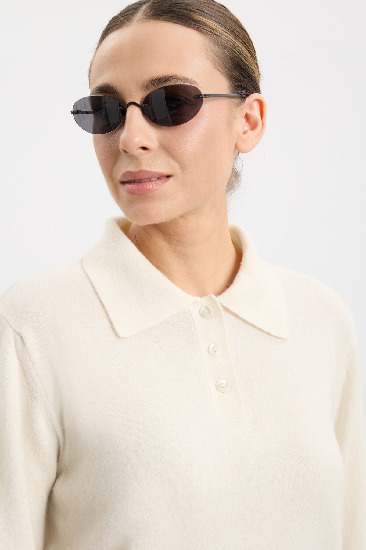 Petrea Knit Polo - Cream