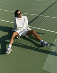 white sweat shorts